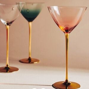 Set of 8 Catherine Martin x Anthropologie Starry Night Pink Martini Glasses